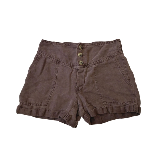 Aerie High Waist Brown Shorts - Picture 1 of 5